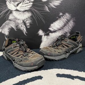 Ahnu Fisherman Sandal Mens 9.5 Brown Leather Trail Hiking Fishing Outdoor Summer